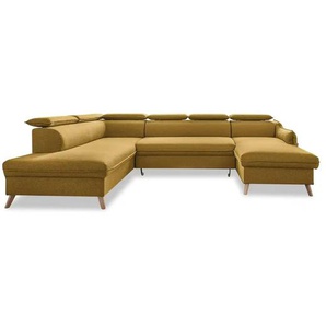 Miuform Wohnlandschaft mit Schlaffunktion Sweet Harmony ¦ gelb ¦ Maße (cm): B: 321 H: 95