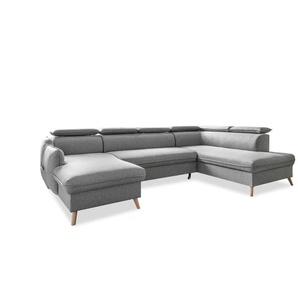 Miuform Wohnlandschaft mit Schlaffunktion Sweet Harmony ¦ grau ¦ Maße (cm): B: 321 H: 95