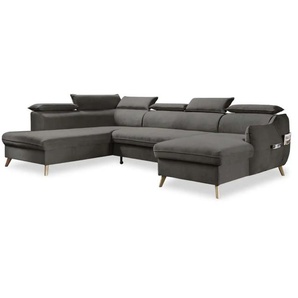 Miuform Wohnlandschaft mit Schlaffunktion Sweet Harmony ¦ grau ¦ Maße (cm): B: 321 H: 95