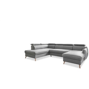 Miuform Wohnlandschaft mit Schlaffunktion Sweet Harmony ¦ grau ¦ Maße (cm): B: 321 H: 95