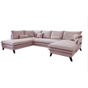 Miuform Wohnlandschaft mit Schlaffunktion Charming Charlie - rosa/pink - Materialmix - 302 cm - 90 cm | Möbel Kraft