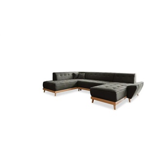 Miuform Wohnlandschaft mit Schlaffunktion Dazzling Daisy - schwarz - Materialmix - 330 cm - 77 cm | Möbel Kraft