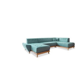 Miuform Wohnlandschaft mit Schlaffunktion Dazzling Daisy ¦ türkis/petrol ¦ Maße (cm): B: 330 H: 77