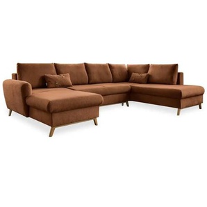 Miuform Wohnlandschaft mit Schlaffunktion Scandic Lagom - rot - Materialmix - 312 cm - 90 cm | Möbel Kraft