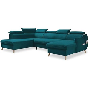 Miuform Wohnlandschaft mit Schlaffunktion Sweet Harmony - türkis/petrol - Materialmix - 321 cm - 95 cm | Möbel Kraft