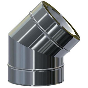 MK DW Premium Bogen 45° DN250 für Edelstahlschornstein System MKKD mit Dichtung