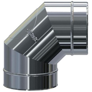 MK DW Premium Bogen 93° mit Revisionsöffnung DN180 für Edelstahlschornstein System MKKD mit Dichtung