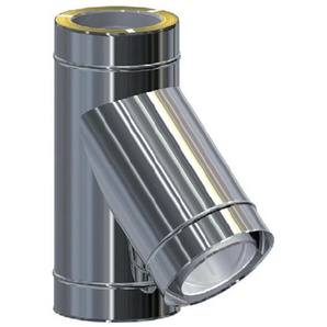 MK DW Premium Feuerungsanschluß 45° DN160 für Edelstahlschornstein System MKKD mit Dichtung
