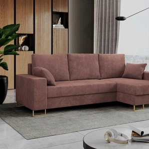 MKS Meble Ecksofa, Bettsofa, L-Form Couch mit Bettkasten - DORIAN-L - Kupfer