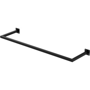 ML-Design Kleiderstange Rechteck für die Wand, T30cm x B110cm, Schwarz, aus Stahl, rostfrei, Garderobenstange U-Form, Kleiderständer Wandmontage,