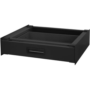 Ml-design - Verbindungsrahmen für Waschmaschine und Trockner mit ausziehbarer Schublade, Stahl, 60,5x54cm, Schwarz, rutschfest, Zwischenbausatz