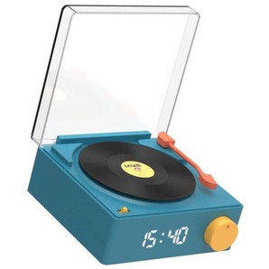 MOB Speaker Alarm Clock Vinyl Retro Blue