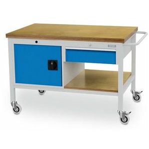 Mobile Werkbank, Tiefe 750 mm, r 18-24, Schubladenanzahl: 1, Anzahl Flügeltüren: 1 Maße in mm (BxTxH): 1200 x 750 x 859