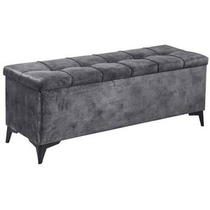 Modante Bettbank, Anthrazit, Textil, 2-Sitzer, 139x58x50 cm, Truhe im Sitz, Wohnzimmer, Hocker, Sitzhocker