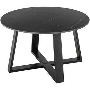Modante Couchtisch, Schwarz, Metall, Keramik, Marmoroptik, rund, konisch, eckig, 80x45 cm, Wohnzimmer, Wohnzimmertische, Couchtische, Couchtische Marmoroptik