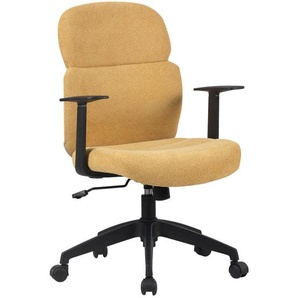 Modante Drehstuhl, Gelb, Schwarz, Kunststoff, Textil, Drehkreuz, 60x93.5-101x57 cm, Stoffauswahl, Sitzfläche 360° drehbar, Arbeitszimmer, Bürostühle, Drehstühle