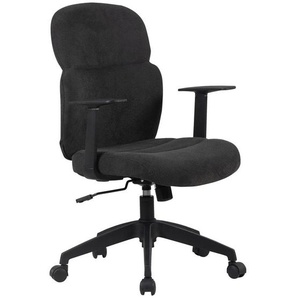 Modante Drehstuhl, Schwarz, Kunststoff, Textil, Drehkreuz, 60x93.5-101x57 cm, Sitzfläche 360° drehbar, Stoffauswahl, Arbeitszimmer, Bürostühle, Drehstühle