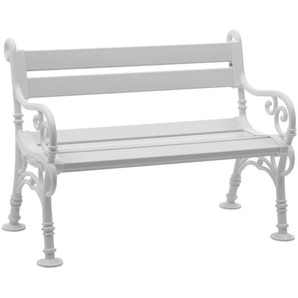 Modante Gartenbank, Weiß, Kunststoff, 2-Sitzer, 115x85x60 cm, abwischbar, Typenauswahl, mit Rückenlehne, Gartenmöbel, Gartenbänke