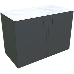 Modante Outdoorküche , Anthrazit , Metall , 126x92x63 cm , CE , Gartenzubehör, Gartenkommoden & -regale