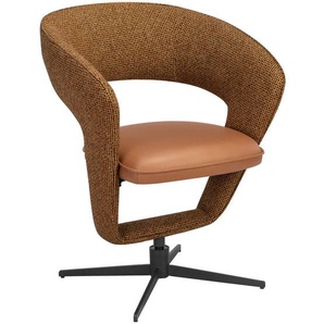 Moderano Armlehnstuhl, Braun, Rost, Metall, Textil, Sternfuß, 62x84x62 cm, Sitzfläche 360° drehbar, Stoffauswahl, Esszimmer, Stühle, Esszimmerstühle,