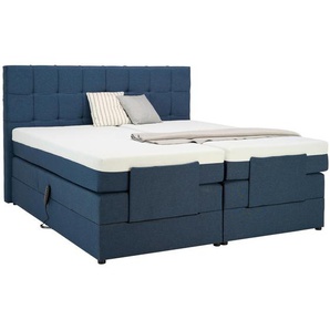 Moderano Boxspringbett, Blau, Textil, H3, Höhe ca. 18 cm, 180x200 cm, Stoffauswahl, in verschiedenen Größen erhältlich, Schlafzimmer, Betten,
