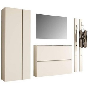 Moderano Garderobe, Sand, Glas, Holzwerkstoff, 5-teilig, 220x185x33 cm, Garderobe, Garderoben-Sets
