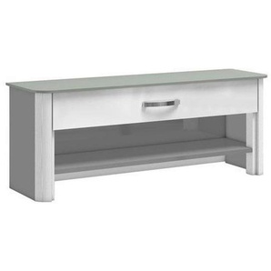 Moderano Garderobenbank, Weiß, Alu, Metall, 1 Schubladen, 117x46x34 cm, Typenauswahl, in verschiedenen Größen erhältlich, Garderobe, Garderobenbänke, Garderobenbänke