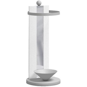 Moderano Schirmständer , Weiß, Alu , Glas , 26x69x26 cm , Tropfschale , Garderobe, Schirmständer