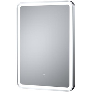 Moderner beleuchteter LED-Spiegel, mit Rahmen in Silber 21W 500mm x 700mm - Hudson Reed