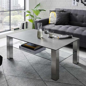 Moderner Wohnzimmer Tisch in Anthrazit Silberfarben