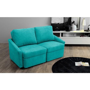 Boxspring-Schlafsofa Befasy Türkis/Türkis Microfaser Meli 168 x 86 x 96cm Modern