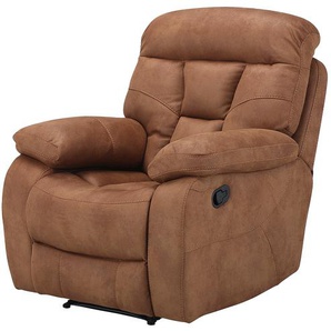 Modoform Fernsehsessel Hankey Hellbraun Microfaser mit Relaxfunktion 99x110x103 cm (BxHxT)