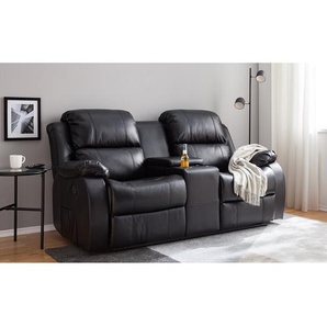 Modoform Kinosofa Mendis 2-Sitzer Schwarz Kunstleder 180x101x102 cm (BxHxT) Modern