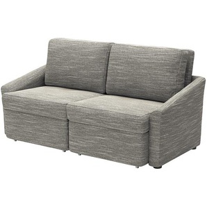 Boxspring-Schlafsofa Befasy Grau/Weiß/Grau Webstoff Folmar 168 x 86 x 96cm Modern