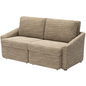 Boxspring-Schlafsofa Befasy Braun/Beige/Hellbraun Webstoff Folmar 168 x 86 x 96cm Modern