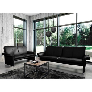 Modoform Sofa Capri 2-Sitzer Schwarz Echtleder 164x90x88 cm (BxHxT) Modern