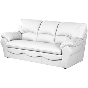 Modoform Sofa Torsby 3-Sitzer Weiß Kunstleder 205x92x85 cm mit Schlaffunktion