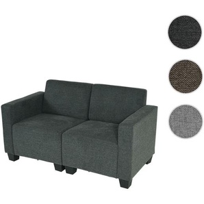 Modular 2-Sitzer Sofa Couch Lyon, Stoff/Textil ~ anthrazit-grau
