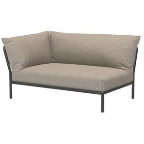 Modulares Gartensofa Level 2 textil beige / Extra weiche Rückenlehne - Eckmodul links - L 139 x T 92,5 cm - Houe - Beige