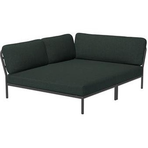 Modulares Gartensofa Level Cozy textil grün / Tiefe Sitzfläche - Eckmodul links - L 173,5 x T 139 cm - Houe - Grün