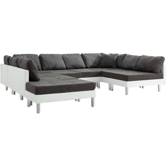 Modulares Sofa Kunstleder Weiß