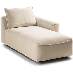 Modullongchair Beige Webstoff Saia 104 x 82 x 170cm Armlehne davorstehend rechts Modern