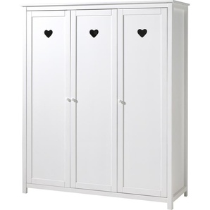 möbelando Kleiderschrank AMORI in Weiß aus Massiv Kiefer und MDF - 159x190,5x57 (BxHxT) 880054
