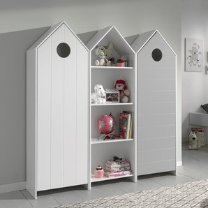 möbelando Kleiderschrank CASAMI in Korpus Weiß / Front Weiß / Front Grau aus MDF 880216