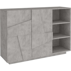 möbelando Kommode Standschrank Anrichte Beistellschrank Sideboard Schrank Piacenza II Beton Nachbildung 390089-0001