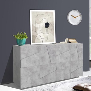 möbelando Sideboard Anrichte Kommode Beistellschrank Highboard Schrank Piacenza II Beton Nachbildung 390074-0001