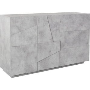 möbelando Sideboard Kommode Beistellschrank Highboard Anrichte Schrank Piacenza I Beton Nachbildung 390073-0001