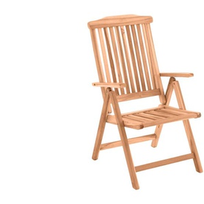 Möbilia Gartensessel mit Armlehnen Teak natur 6-fach verstellbar