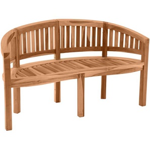 Möbilia Gartensitzbank in Bananenform Teak natur 150 cm