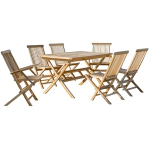 Möbilia Sitzgruppe 4 x Stühle + 2 x Armlehnstühle + 1 x Tisch